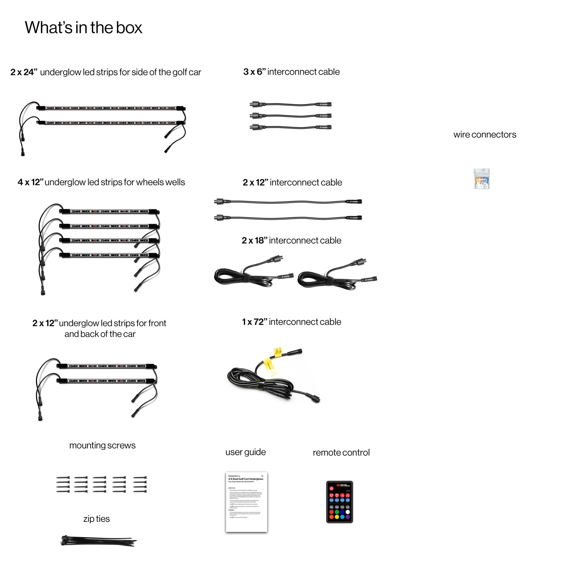 Extreme Strips - 2/4 Seat Cart (No LED Controller) - SoundExtreme