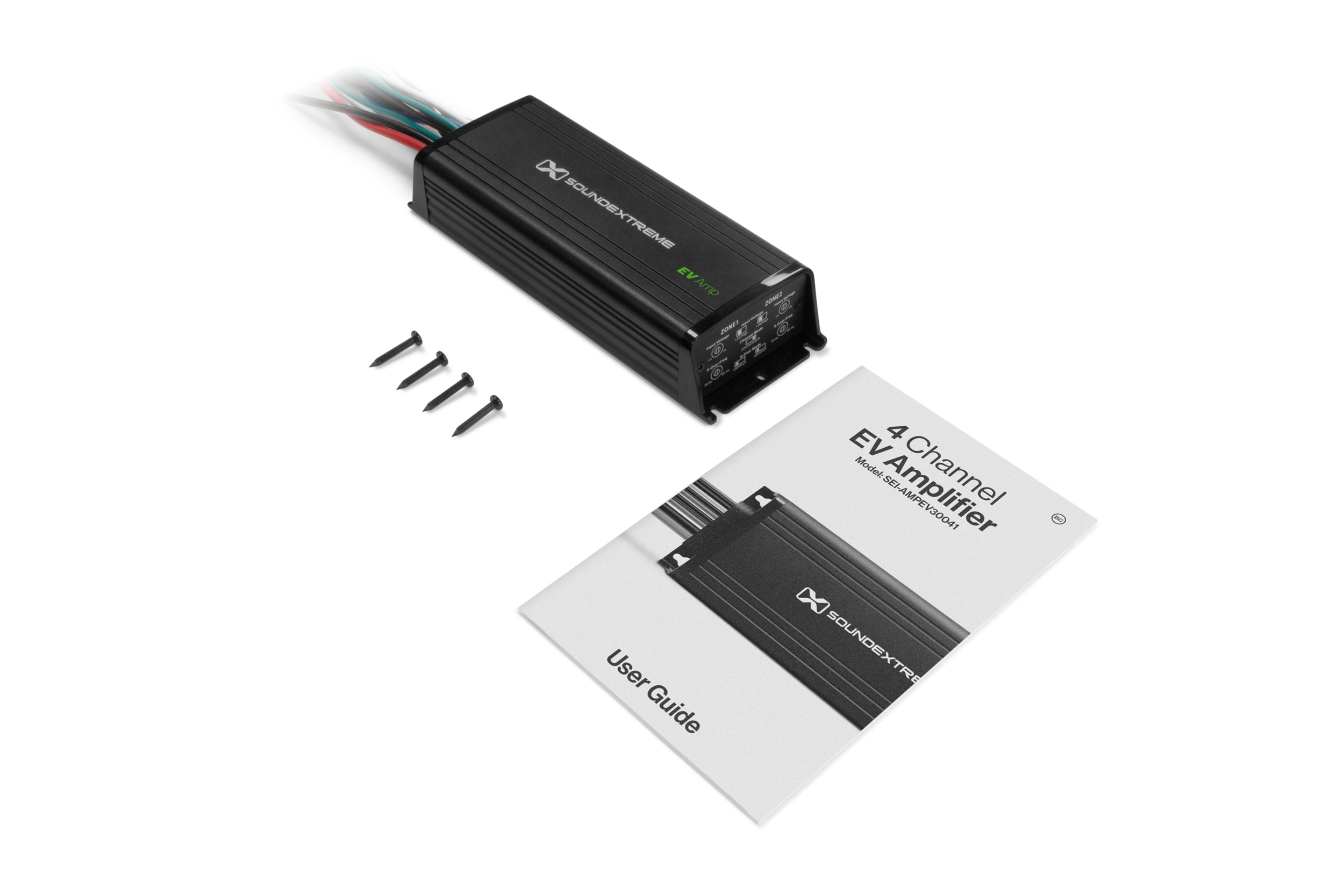 SoundExtreme 4-Channel Electric Vehicle (EV) Amp What's In The Box