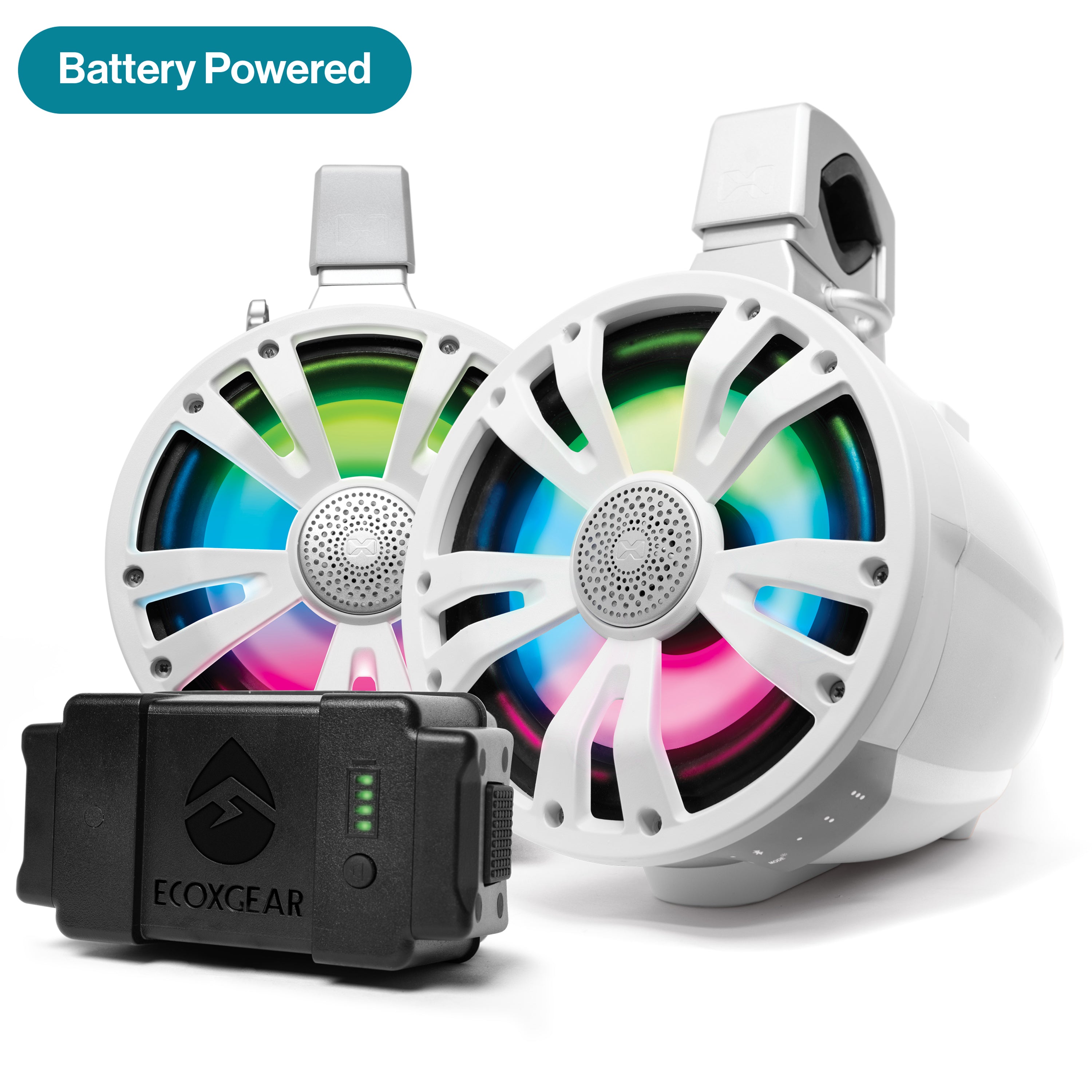 ExtremeTower Speakers TB8 -1 Battery Powered Bluetooth Amplified + 1 Passive Tower Speaker - SoundExtreme